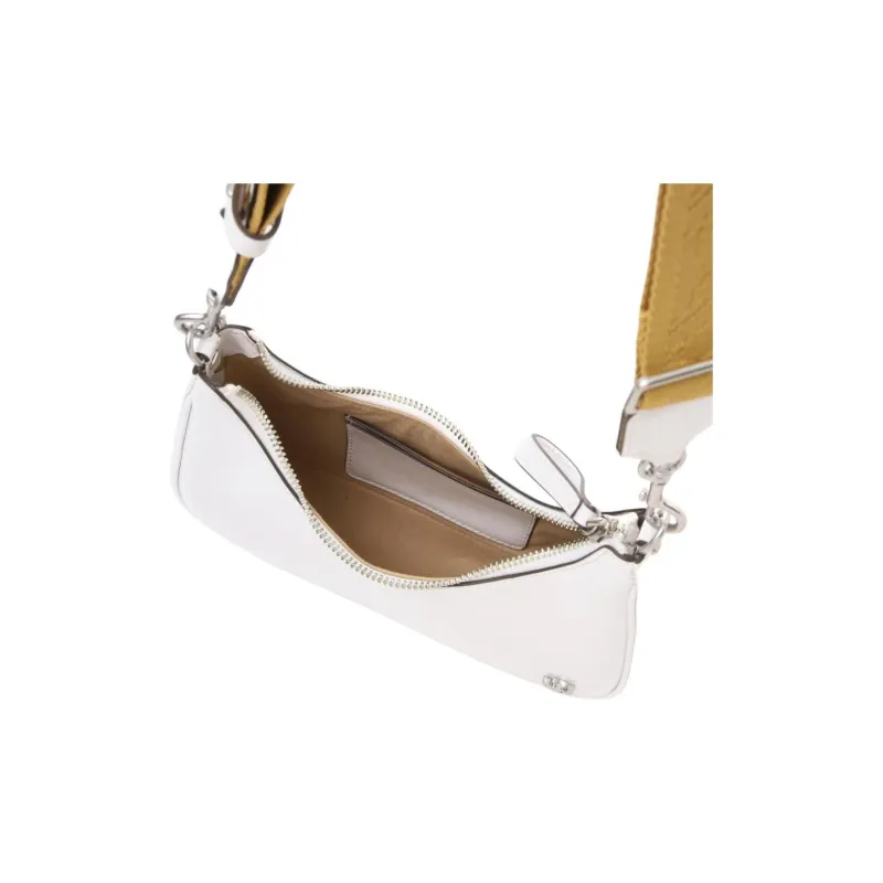 TORY BURCH MERCER Leather Shoulder Bag Trumpets Women's White-5