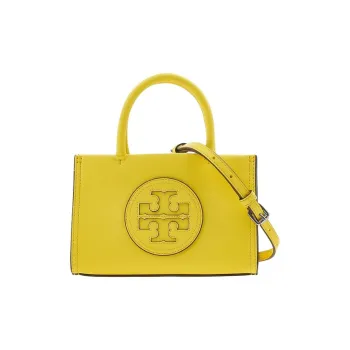 TORY BURCH Ella Synthetic Leather Tote Bag Shopping Bag Shoulder Bag Crossbody Bag Handbag Mini Women's Daylily Yellow