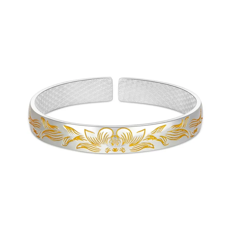 Fengxiang Good Gifts S999 Fine Silver Bangles Women's-1
