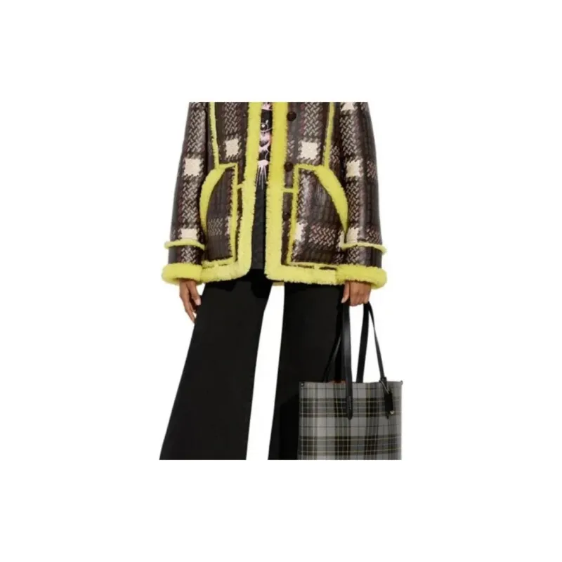 COACH Highline Imitation Leather Tote Bag, Shopping Bag, Shoulder Bag, Handbag Tubas Women's Black & Multicolor-4
