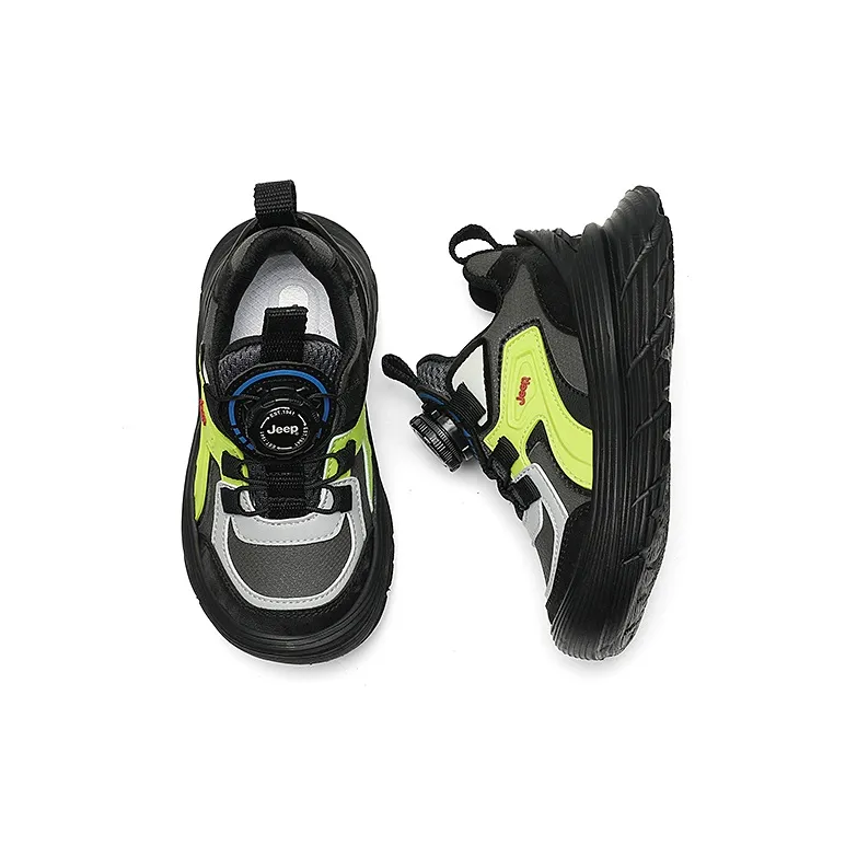 Jeep Slip Resistant Anti Kick Wear Resistant Breathable Low Top Kids' Running Shoes Elven Yellow/Obsidian Black Kids'-2