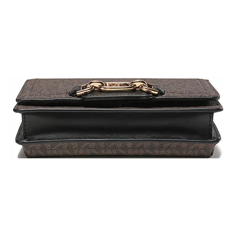 MICHAEL KORS Heather Artificial Leather Clutch Shoulder Bag Trumpets Women's Brown-4