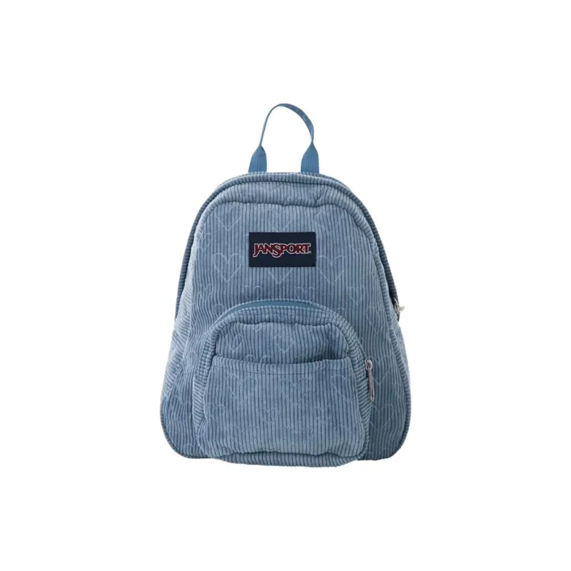 JanSport Corduroy Backpack Mini Women's Blue Heart-1