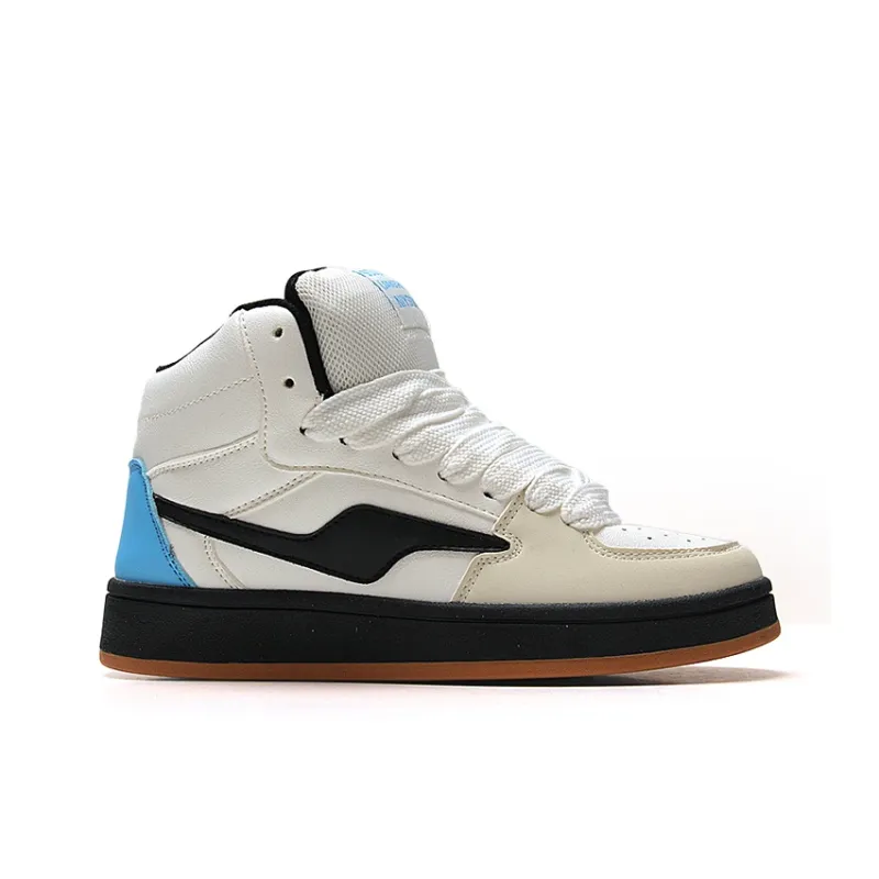 STUR YSN Wear resistant And Lightweight High Top Skateboard Shoes Unisex White Black Blue-2