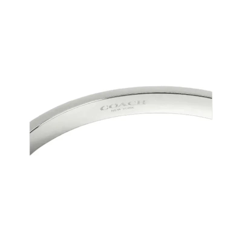 COACH Brass Plated, Rhinestone Bangles Women's Silver-4