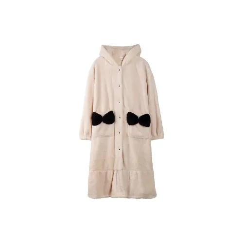XIUDAI Pajama Robe Women's Beige Apricot