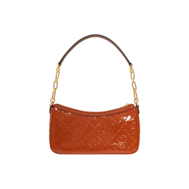TORY BURCH T Monogram Patent Leather Shoulder Bag Portable Crossbody Bag Shoulder Bag Women's Spring Red-2