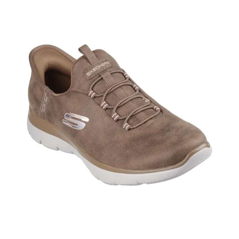 Skechers Slip Ins Anti Slip Wear Resistant Low Top Casual Shoes Women's Camel Brown-2