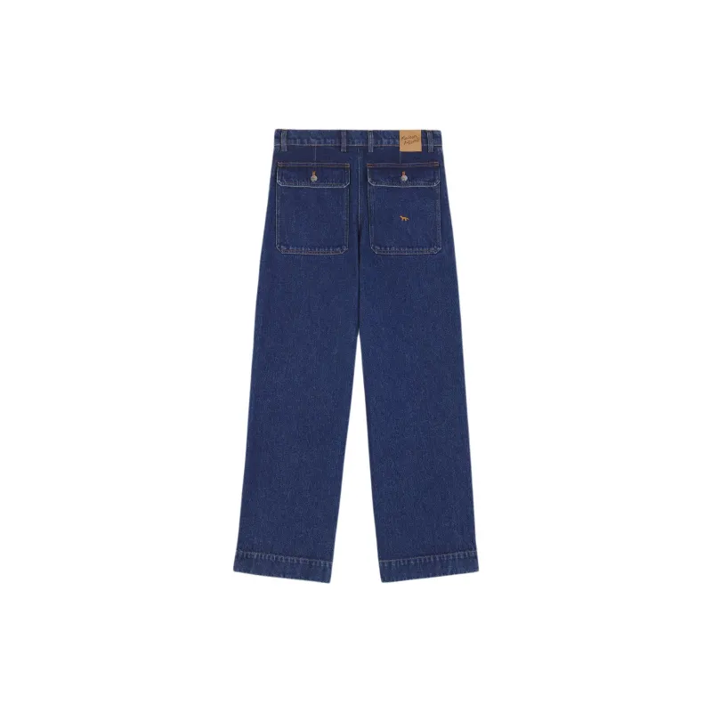 Maison Kitsuné Profile Fox Embroidered Workwear Jeans-1