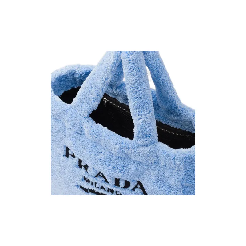 PRADA Fabric Tote Bag Shopping Bag Handbag Women's Sky Blue/Black-4