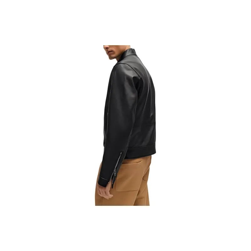 HUGO BOSS Zipped Leather Biker Jacket-4