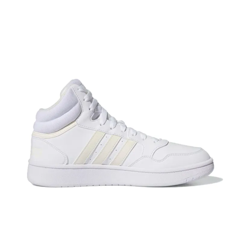 Adidas HOOPS 3.0 Anti-Slip Wear-Resistant Mid-Top Skateboard Shoes Women's White-1