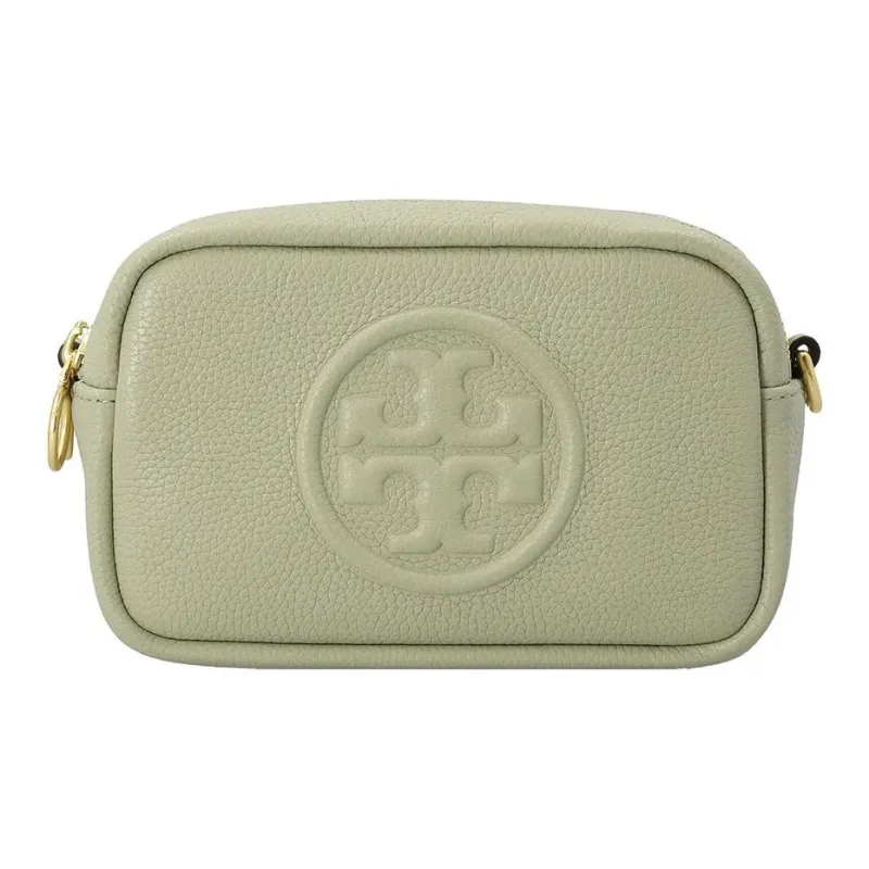 TORY BURCH PerryBOMBÉ Leather Camera Bag, Crossbody Bag, Shoulder Bag Mini Women's Green-0