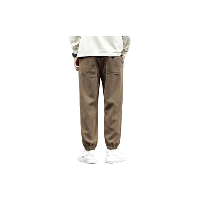 Tonlion Casual Pants Unisex Brown-3