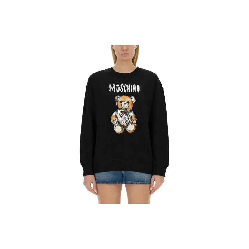 MOSCHINO Logo Printed Drawstring Hoodie-3
