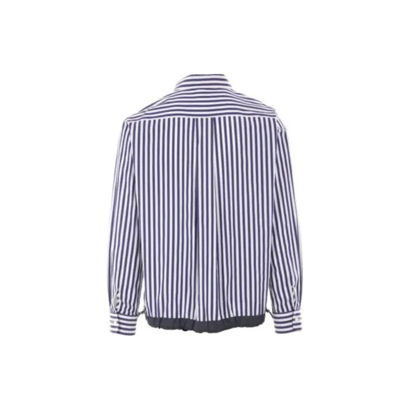 Sacai Striped Collared Long Sleeve Shirt-1