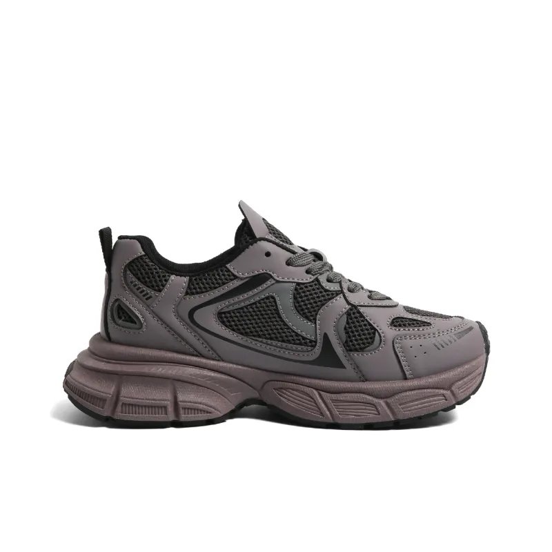 HUANQIU Cushioned Wear Resistant Breathable Low Top Chunky Sneakers Women's Purple-1
