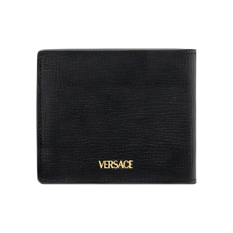 VERSACE MEDUSA BIGGIE Series Goatskin Combined With Calfskin Wallet Men's Black-1