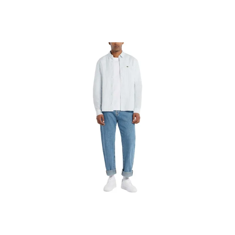 LACOSTE Logo appliqué Striped Shirt-4