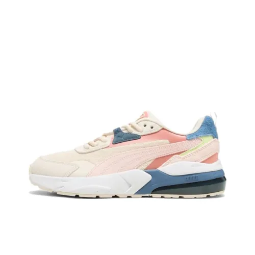 PUMA Vis2k Cushioning, Wear Resistant Low Top Casual Shoes Women's Beige Pink