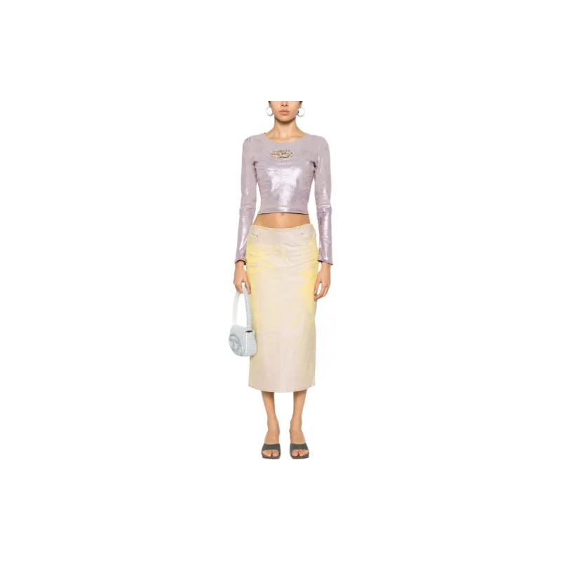 DIESEL Embellished Long Sleeved Cropped Top-4