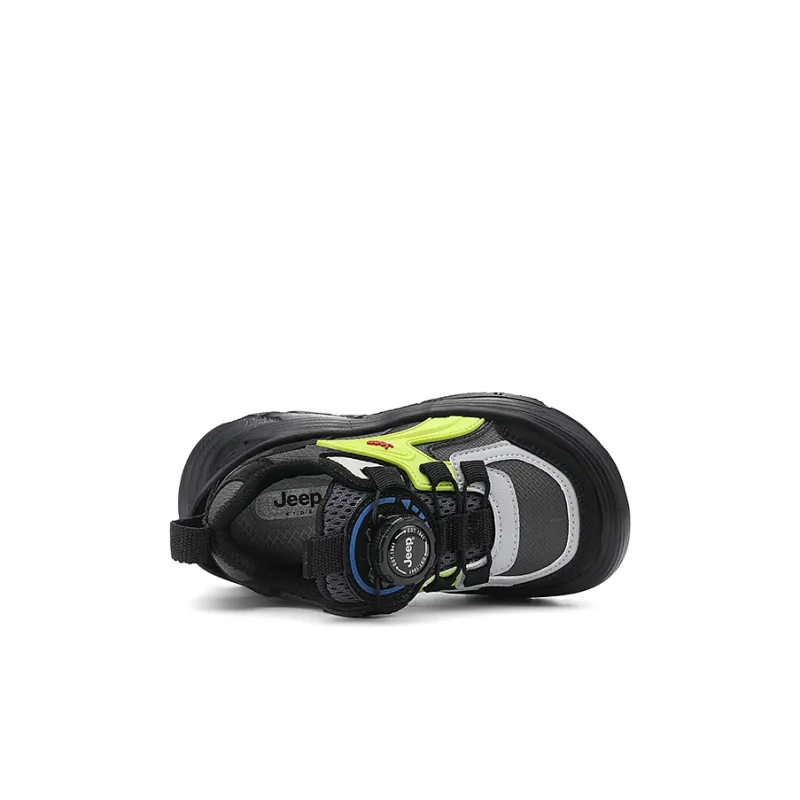 Jeep Slip Resistant Anti Kick Wear Resistant Breathable Low Top Kids' Running Shoes Elven Yellow/Obsidian Black Kids'-4