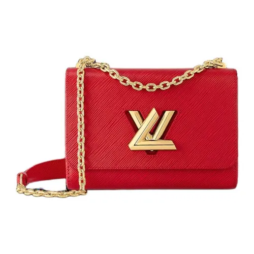LOUIS VUITTON Twist Leather Shoulder Bag Crossbody Bag Women's Red