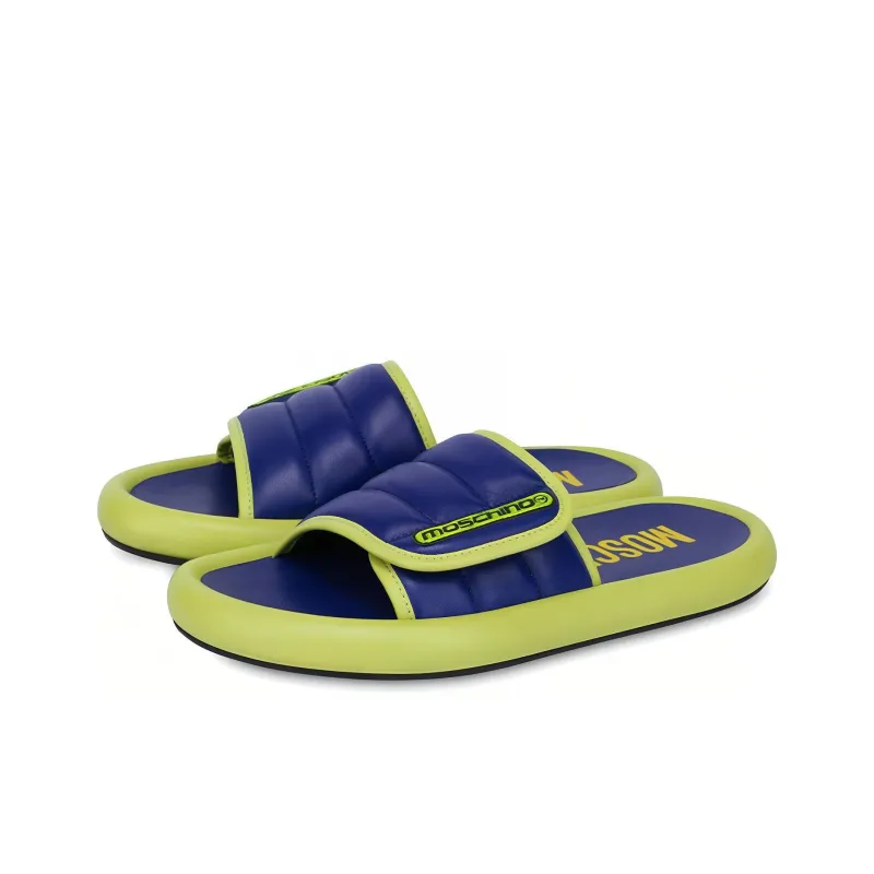 MOSCHINO Fashion Slippers Men's Blue Green-2