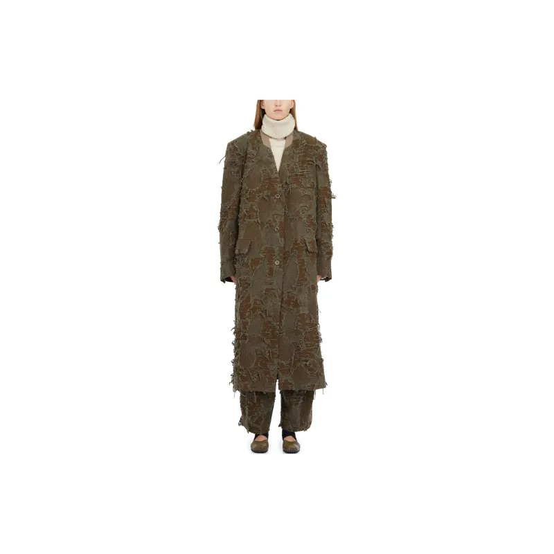 UMA WANG Distressed Single Breasted Coat-1