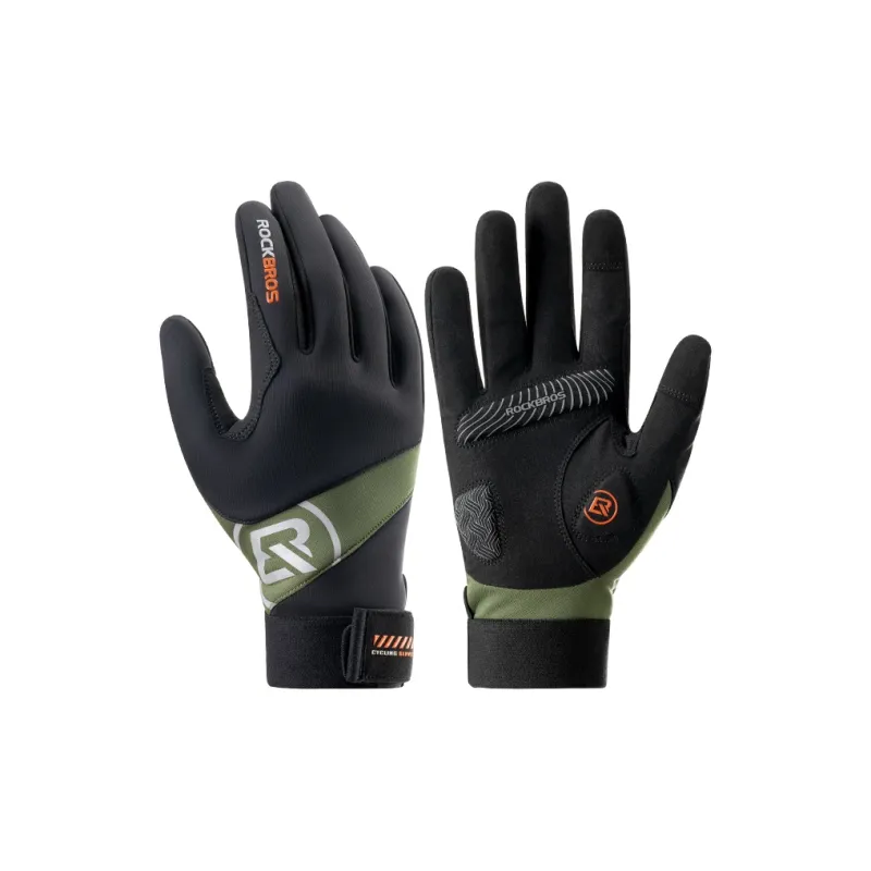 ROCKBROS Riding Equipment Cycling Glove Outdoor Unisex Polyester Elastane Black Green-0