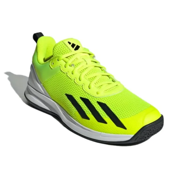 Adidas Courtflash Abrasion Resistant Low Top Tennis Shoes Men's Yellow-3