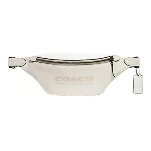 COACH Charter Leather Fanny Pack Large Size Women's White