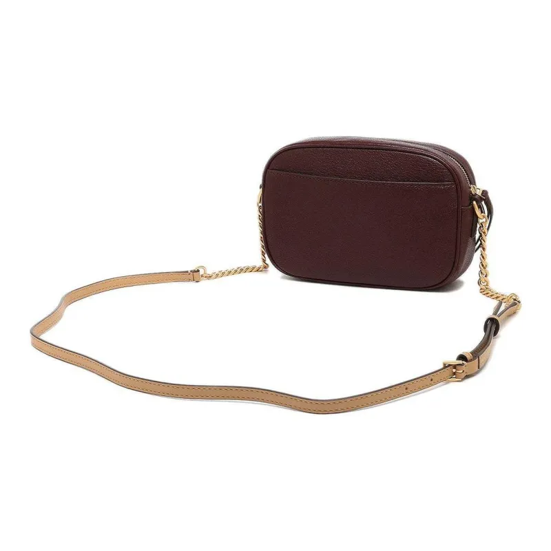 TORY BURCH McGraw Litchi Grain Leather Camera Bag, Handbag, Shoulder Bag Women's Red Brown-4