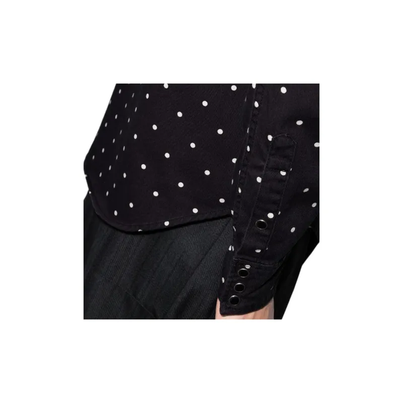 SAINT LAURENT Polka dot Denim Western Shirt-2