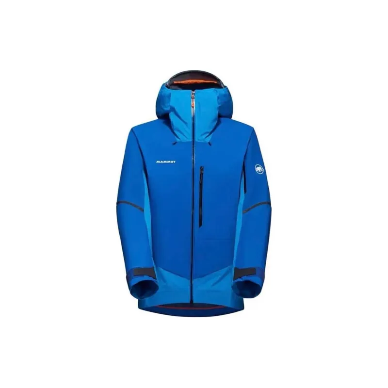 MAMMUT Nordwand Water-Resistant Windproof UV Protection Breathable Windbreaker Jacket Unisex Dark Blue With Necklace-1