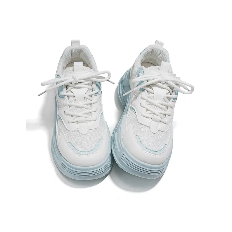 Warrior Low Top Chunky Sneakers Women's White Moon-1