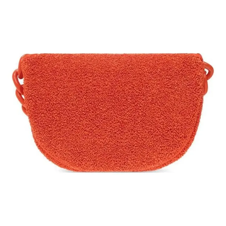 TORY BURCH Fleming Leather Saddle Bag Handbag, Shoulder Bag Mini Women's Orange-2