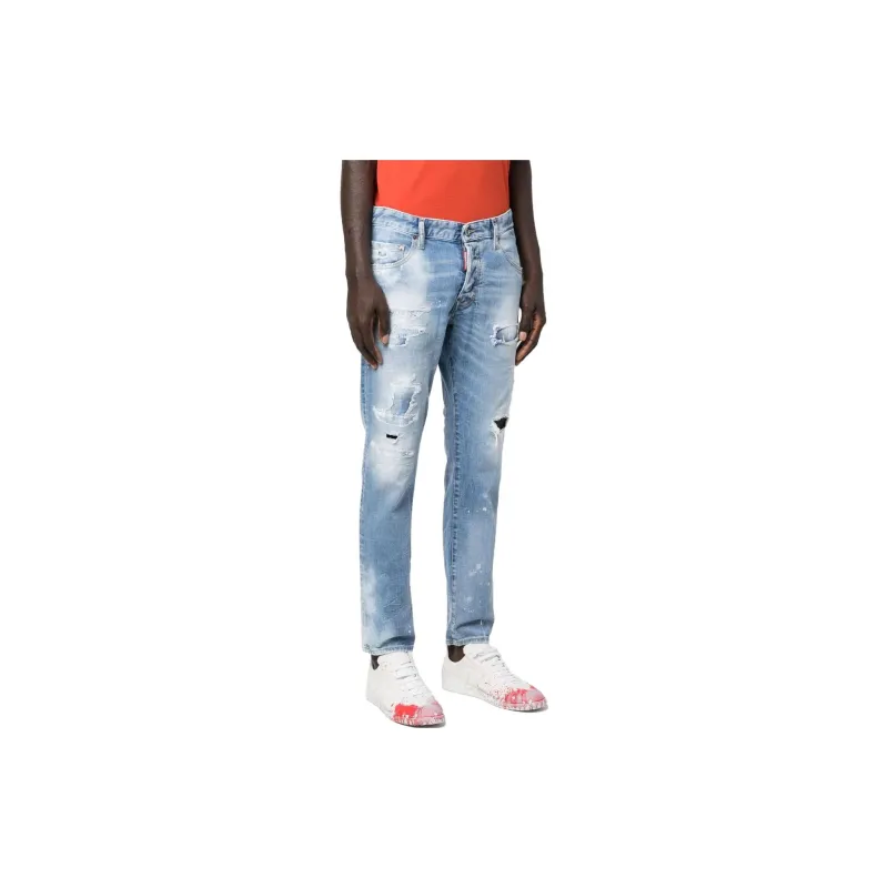 DSQUARED 2 Distressed Straight Leg Jeans-2