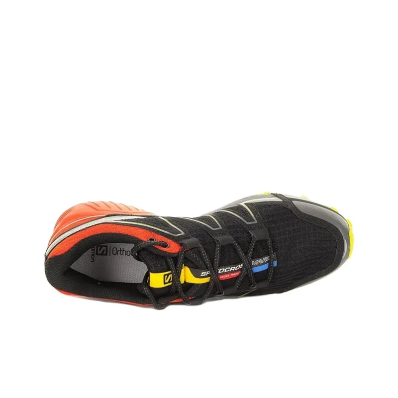 SALOMON Speedcross Vario Shock Absorbers With Slip Resistant Features Low Top Running Shoes Men's Black Orange-2