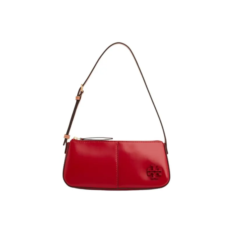 TORY BURCH McGraw Calfskin Handbag Shoulder Bag Women's Red-0