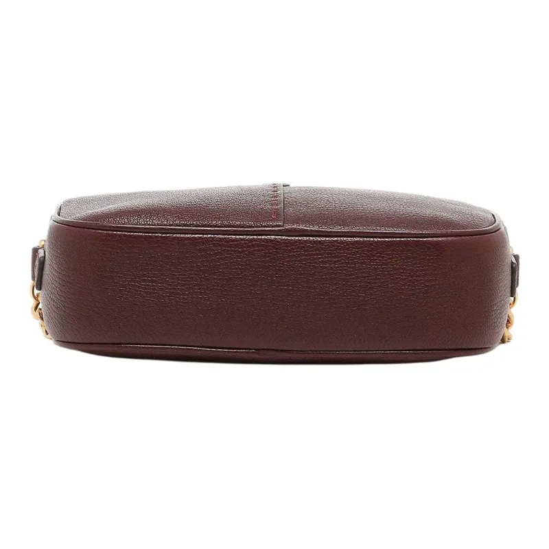 TORY BURCH McGraw Litchi Grain Leather Camera Bag, Handbag, Shoulder Bag Women's Red Brown-3