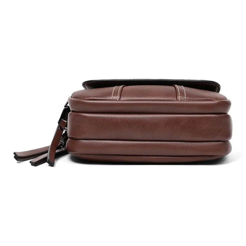 MILLIE'S Cow Leather With Synthetic Leather Shoulder Bag Regular Women's Coffee-3
