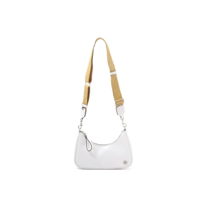 TORY BURCH MERCER Leather Shoulder Bag Trumpets Women's White-0