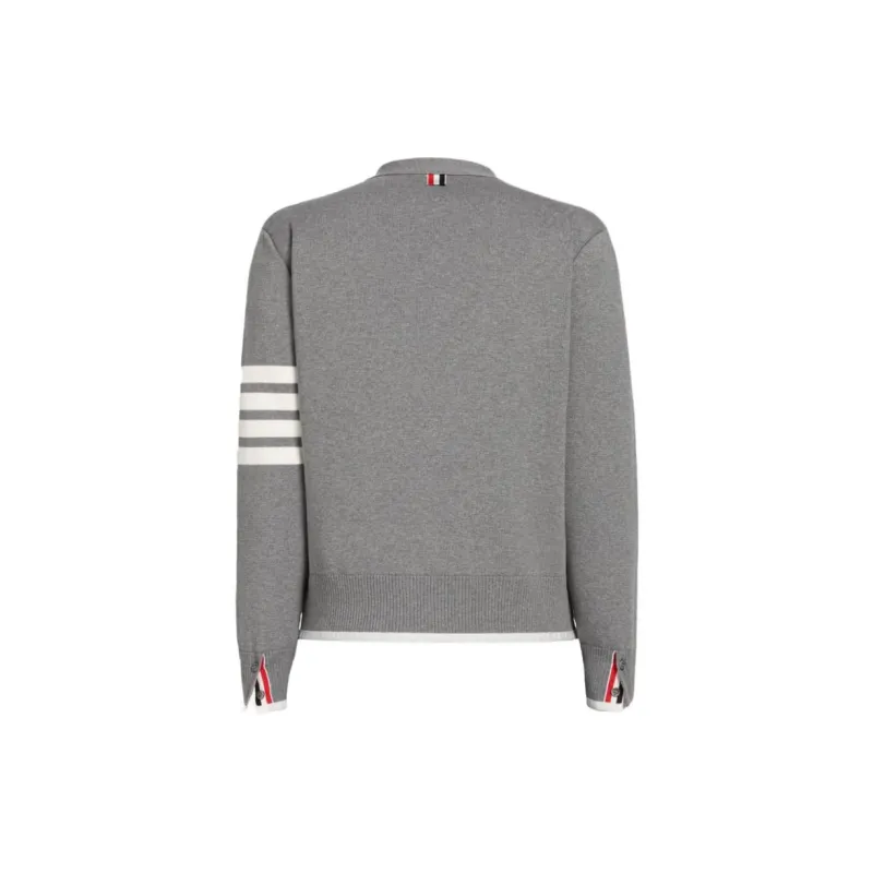 THOM BROWNE 4 Bar Striped Buttoned Cardigan-1