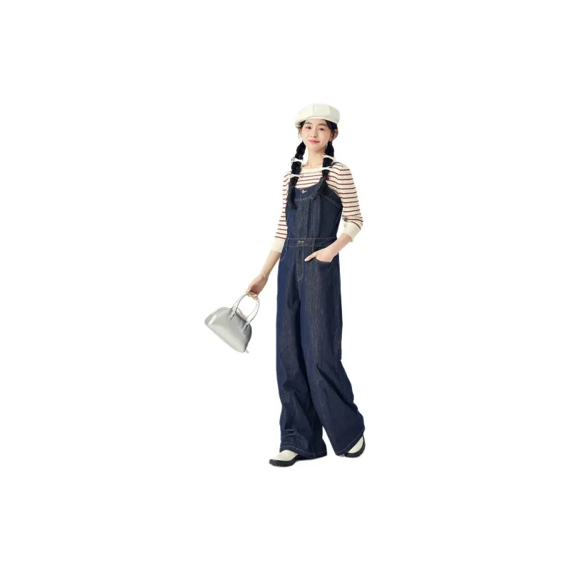 ZIHAN Overalls Women's Dark Denim Blue-1