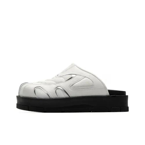 Mule Donkey Abrasion Resistant Closed Toe Slippers Unisex White