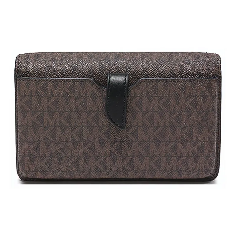 MICHAEL KORS Heather Artificial Leather Clutch Shoulder Bag Trumpets Women's Brown-3