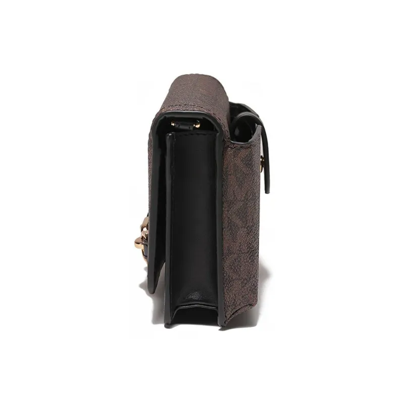 MICHAEL KORS Heather Artificial Leather Clutch Shoulder Bag Trumpets Women's Brown-2
