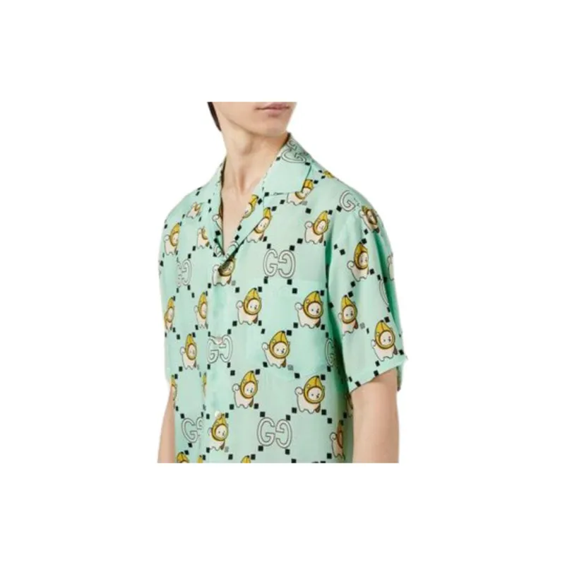 GUCCI Shirts Men Teal-3