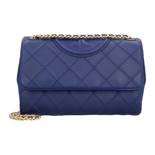 TORY BURCH Fleming Nappa Leather With Alligator Skin Trim Crossbody Bag Shoulder Bag Women's Marine Blue